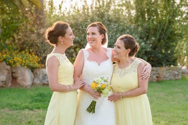 Bride with bridesmaids