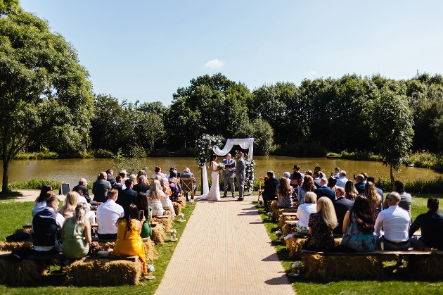 Outdoor wedding set up at Elmbridge Farm