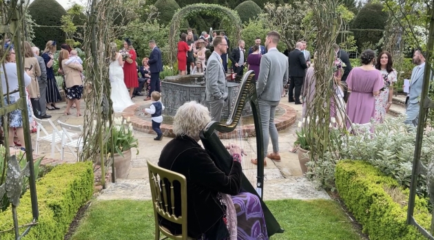 Helen performing at a wedding