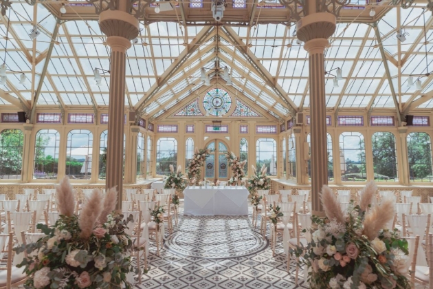 Wedding ceremony setup at The Staging Post, Kilworth House