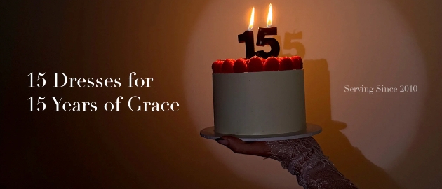 Grace Loves Lace 15th anniversary dress giveaway invite